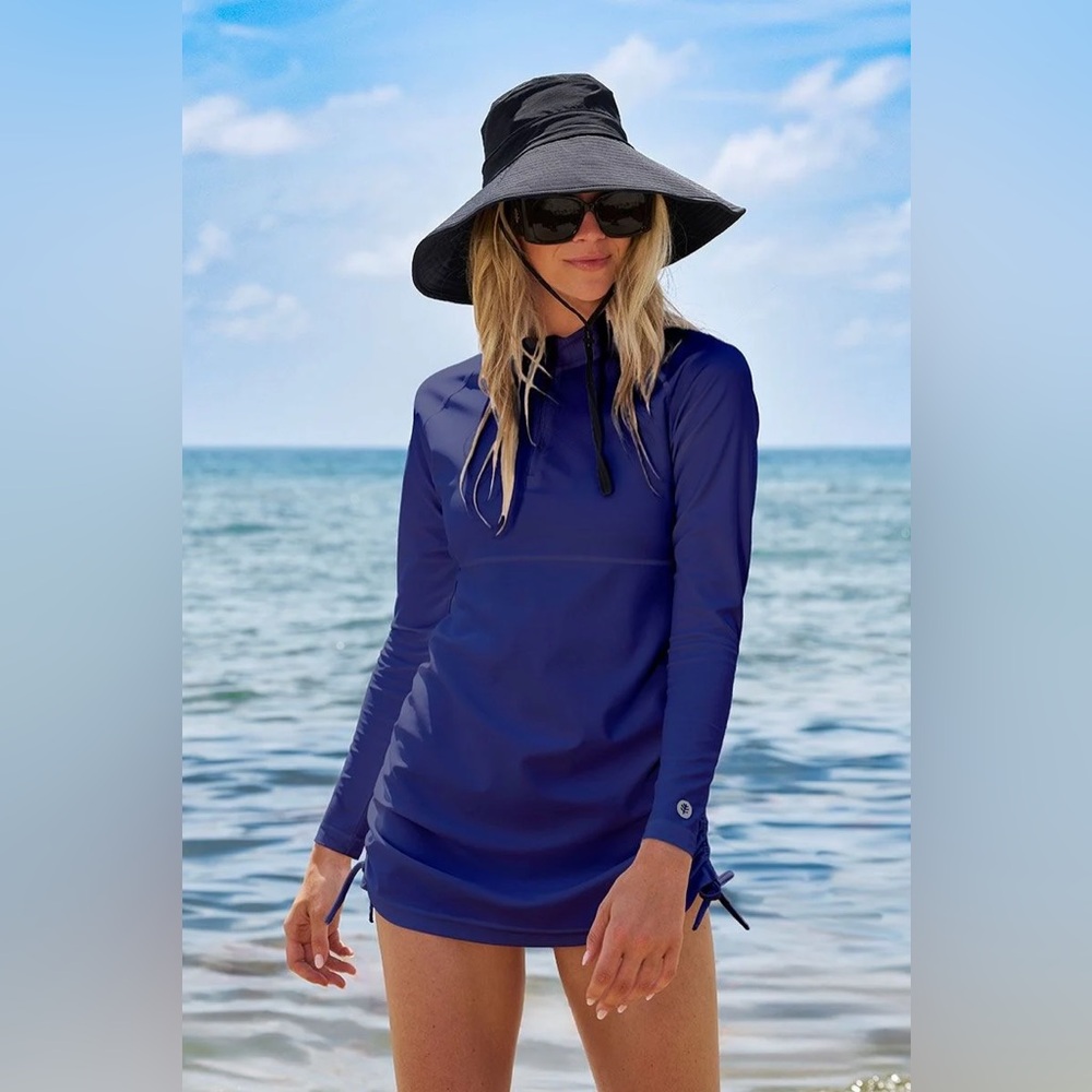 Coolibar Hokulani Ruche Swim Shirt